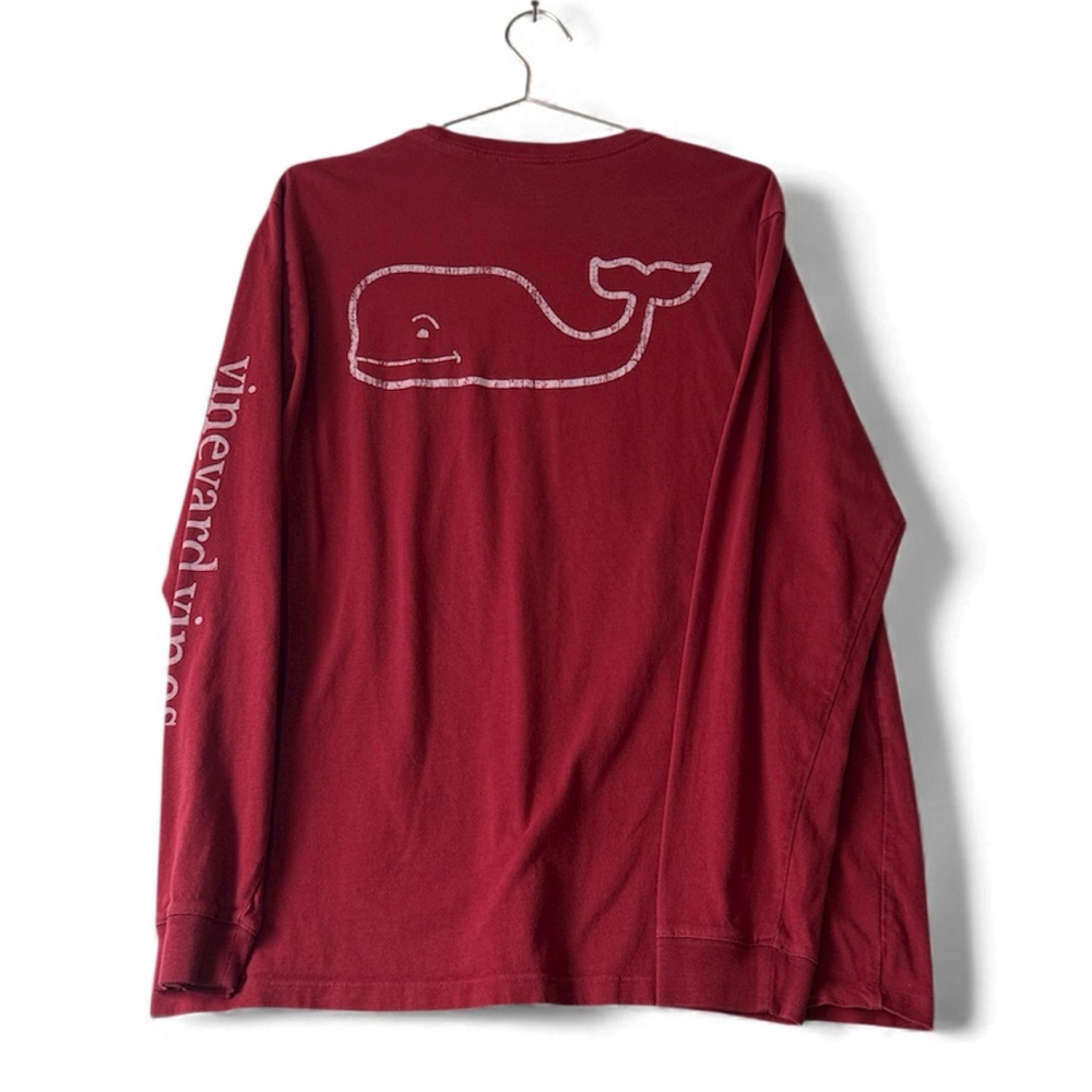 Vineyard Vines Men's Burgundy Long Sleeve Tee